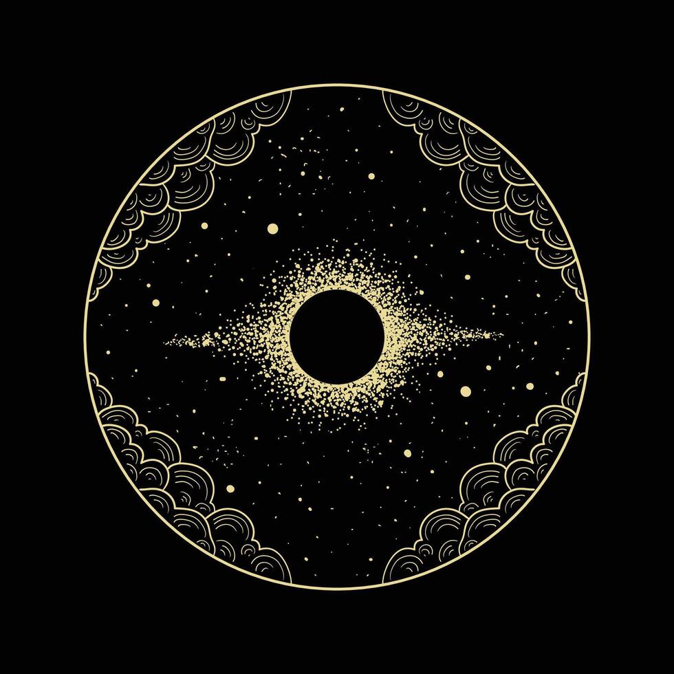 Panorama of the galaxy with stars in outer space vector