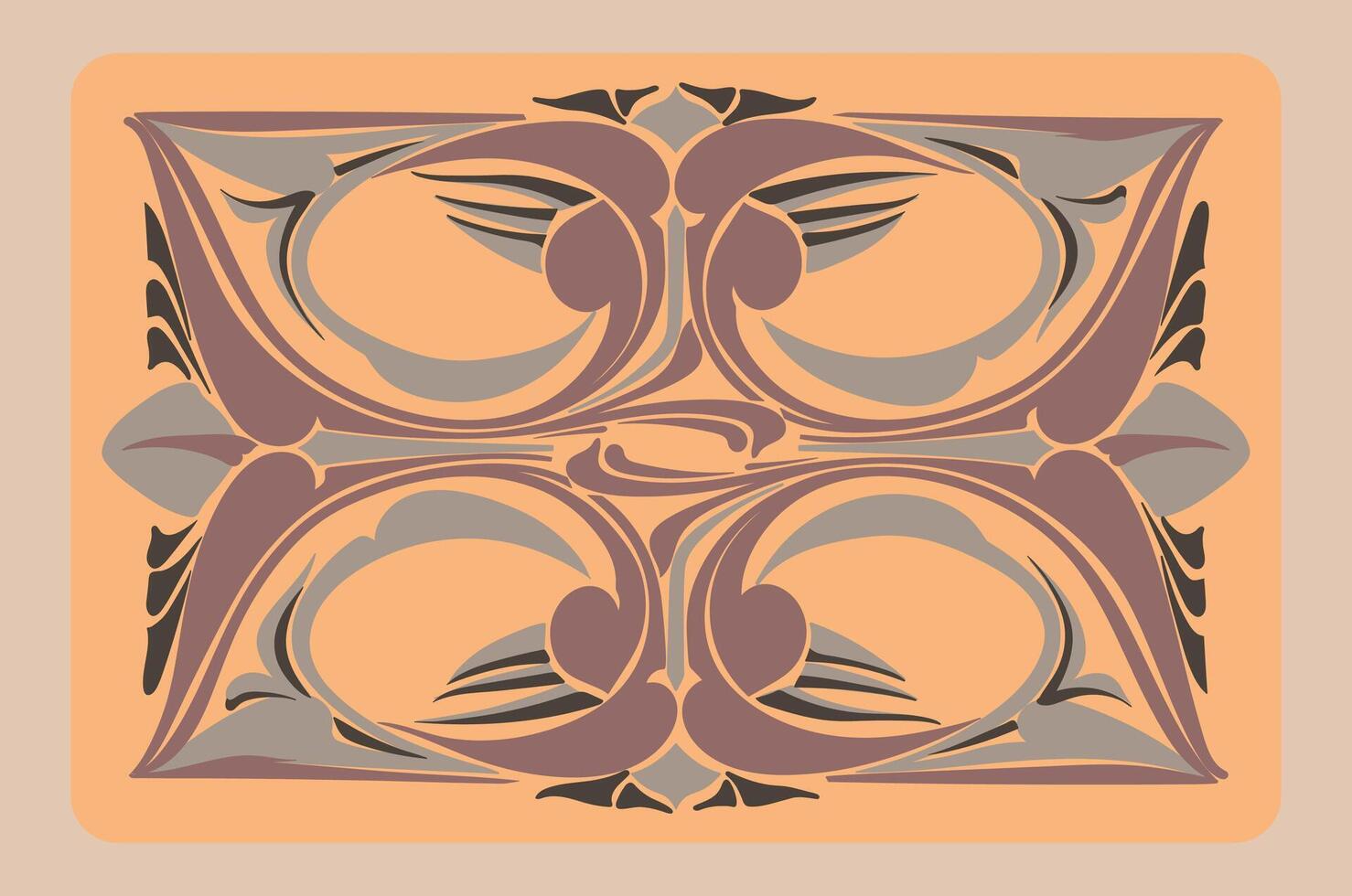Art Nouveau flower botanical decorative frames hand draw illustration vector