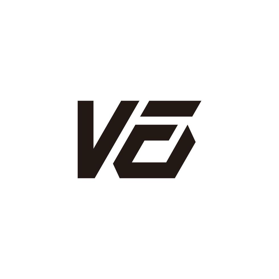 letter vf stripes geometric simple logo vector