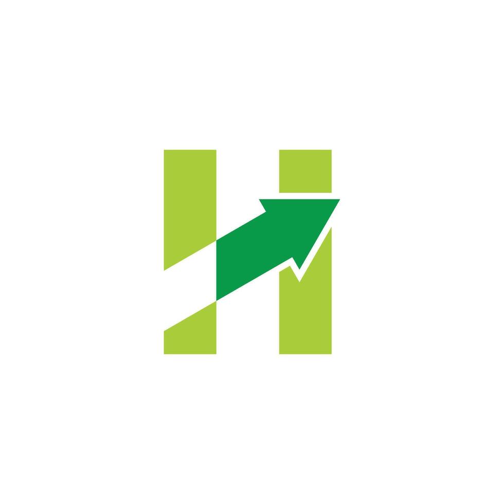 letter h arrow up graphic chart simple logo vector