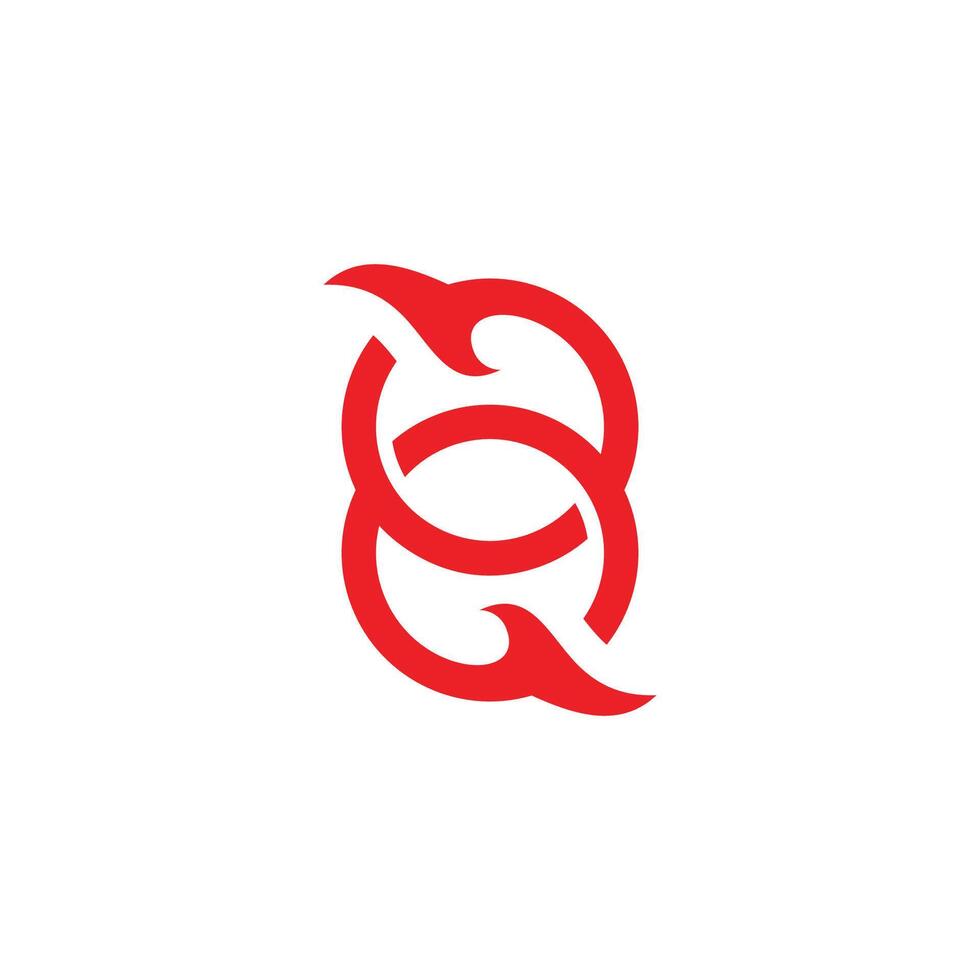 number 8 linked rings fire symbol logo vector