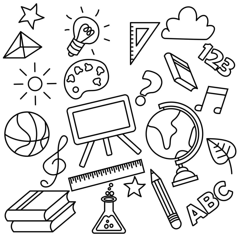 Back To School supplies doodle . Very suitable for designs at the beginning of the semester, school, education, students, and so on vector
