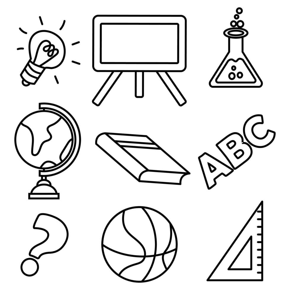 Back To School supplies doodle . Very suitable for designs at the beginning of the semester, school, education, students, and so on vector