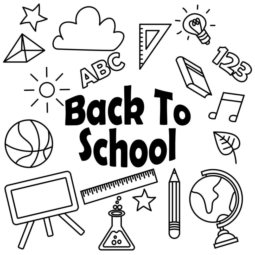 Back To School supplies doodle . Very suitable for designs at the beginning of the semester, school, education, students, and so on vector