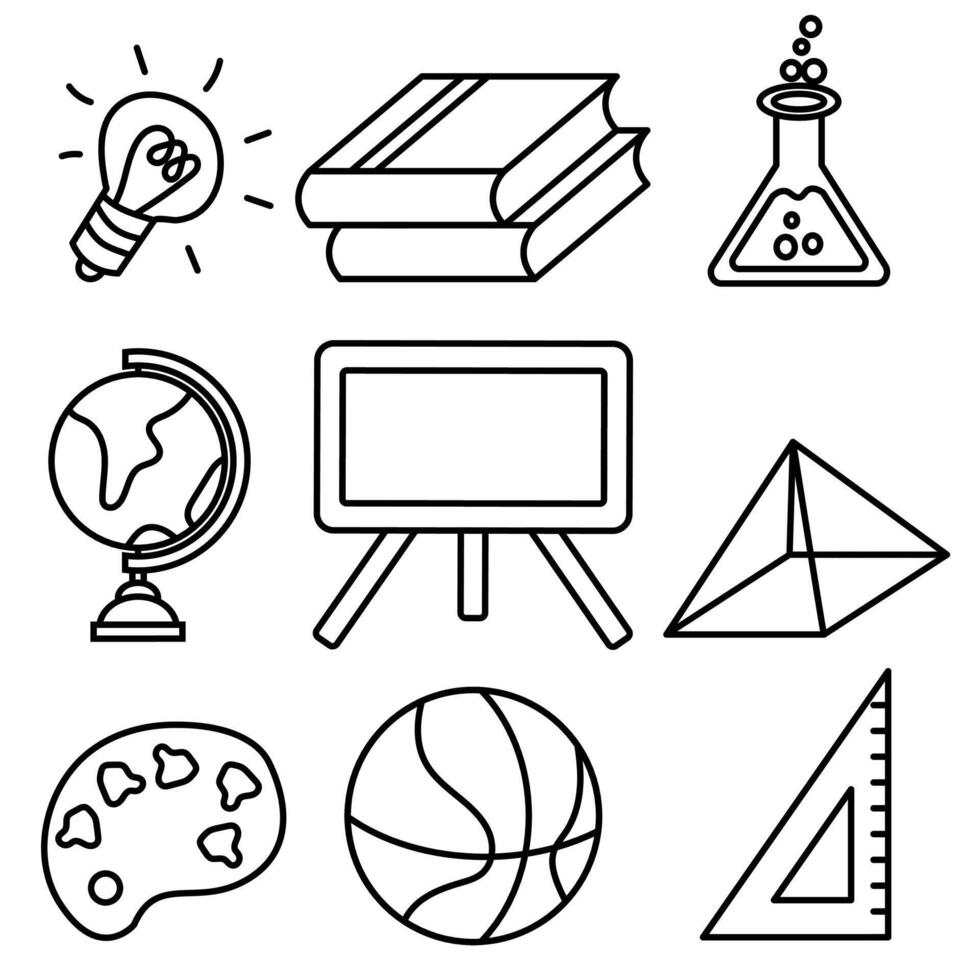 Back To School supplies doodle . Very suitable for designs at the beginning of the semester, school, education, students, and so on vector