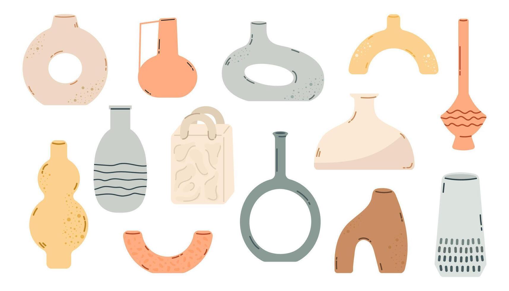 Modern ceramic pottery for home interior vector