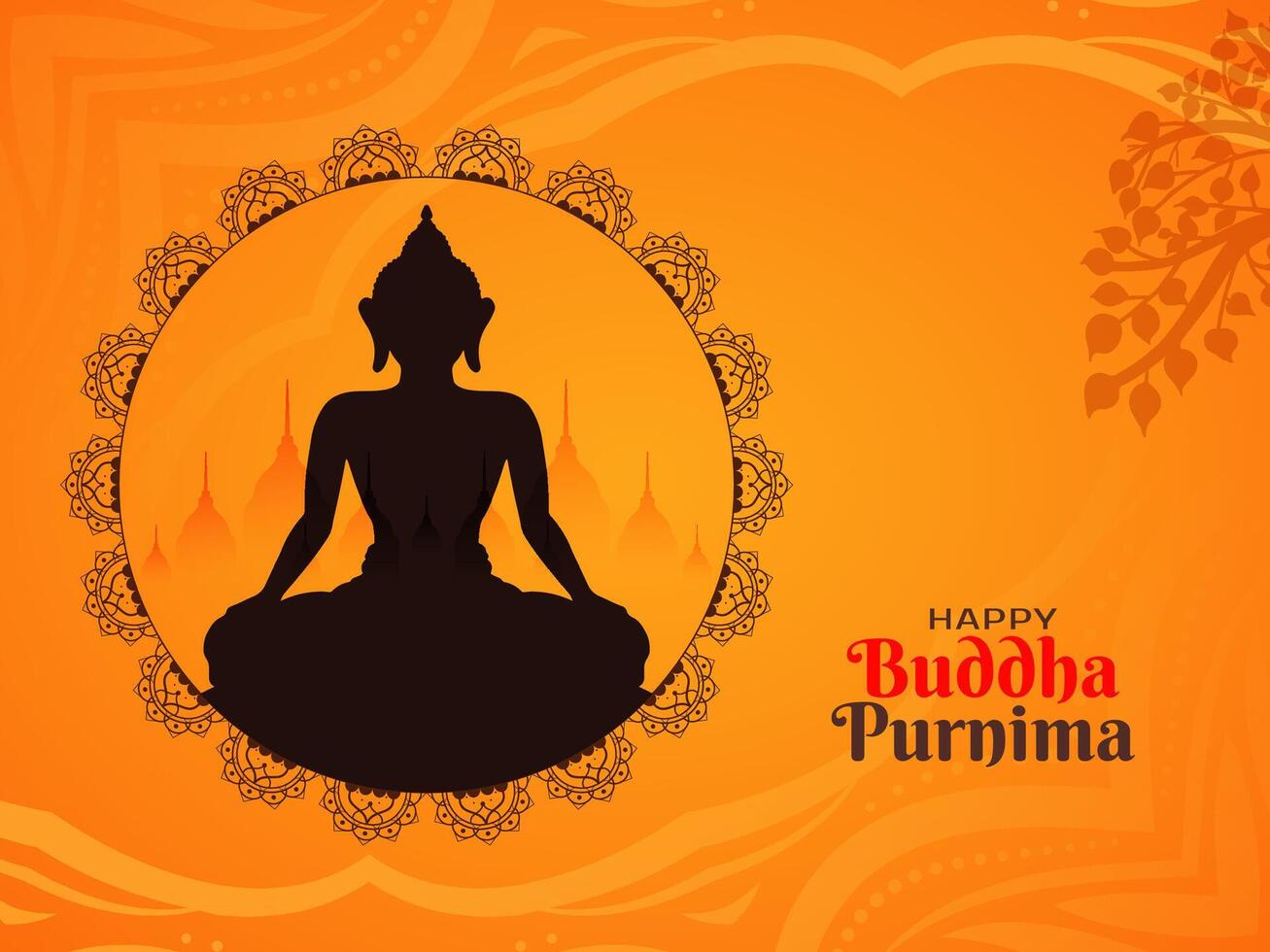 Happy Buddha Purnima traditional Indian festival elegant background vector