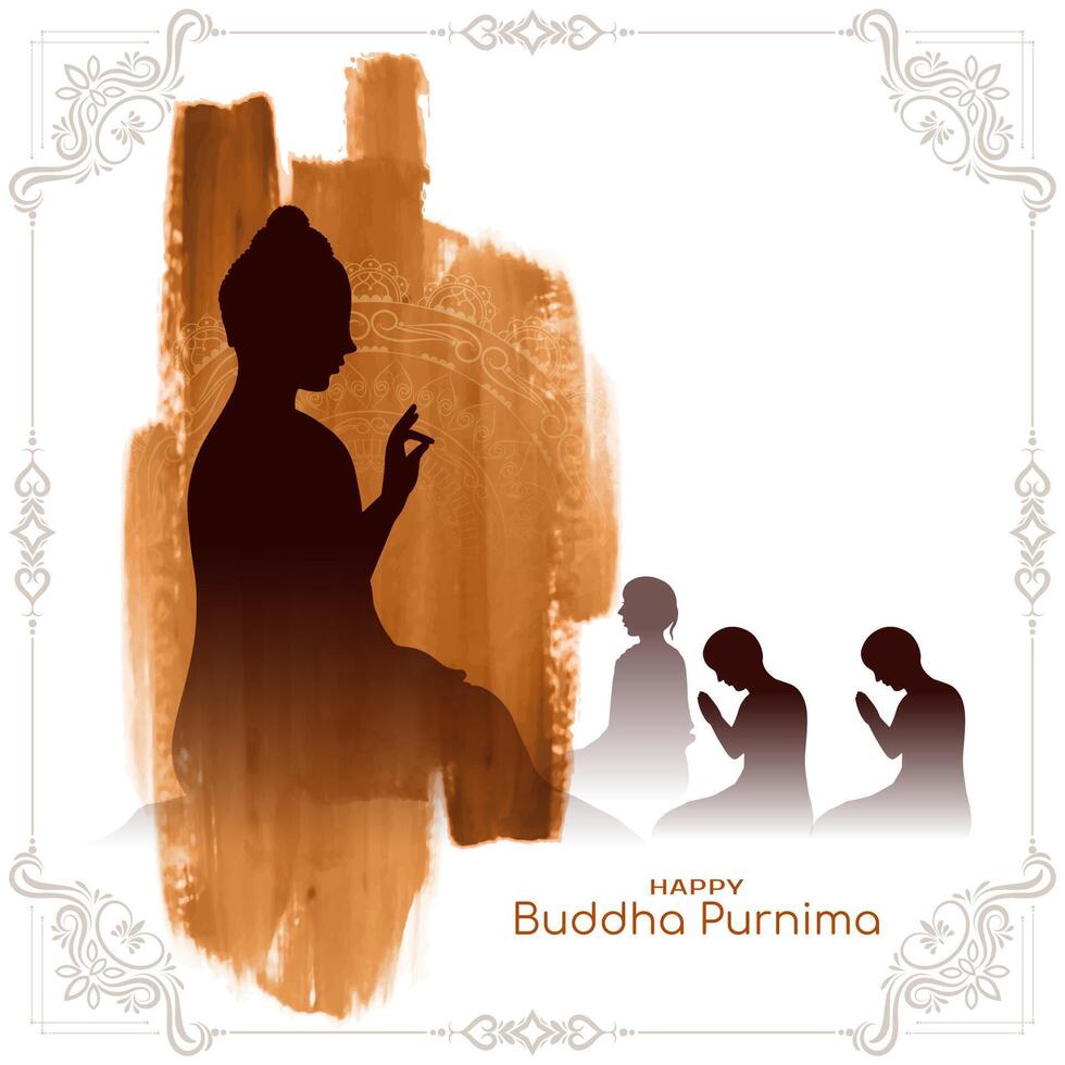 Happy Buddha Purnima Indian festival elegant greeting background vector