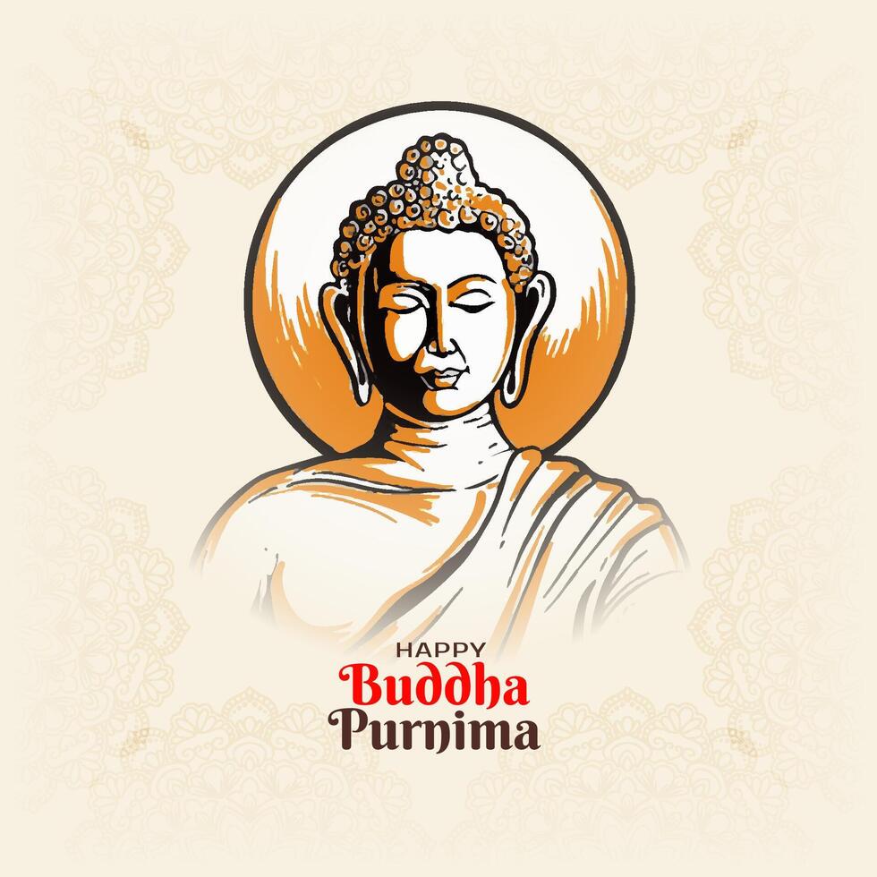 Beautiful Happy Buddha Purnima Indian festival celebration background vector