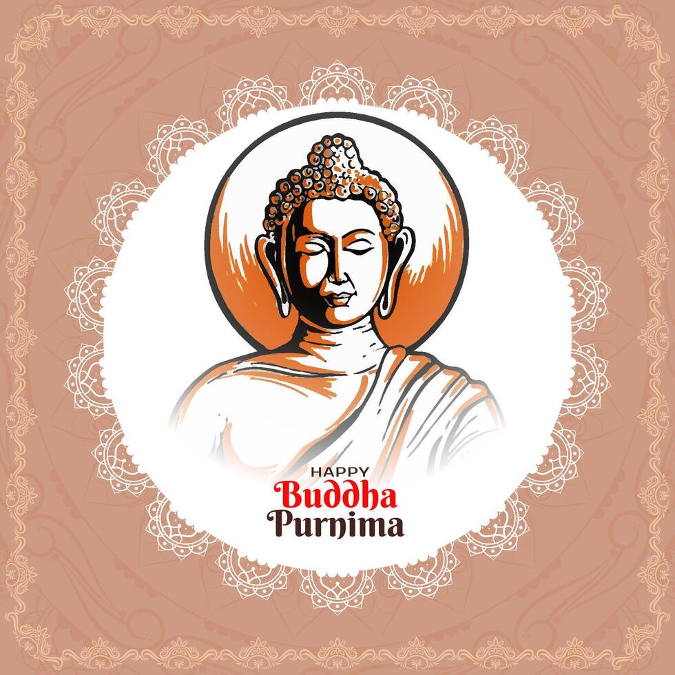 Happy Buddha Purnima Indian festival elegant greeting background vector