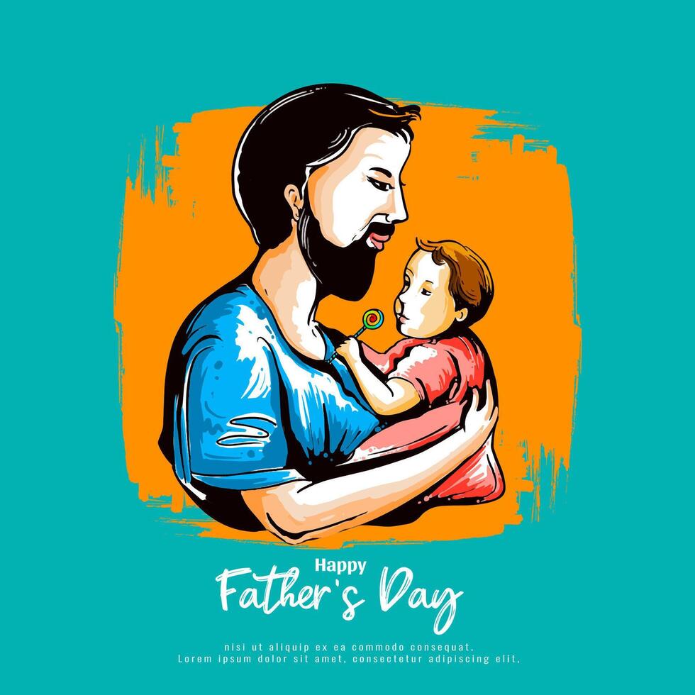 Happy Father's day celebration decorative greeting background vector