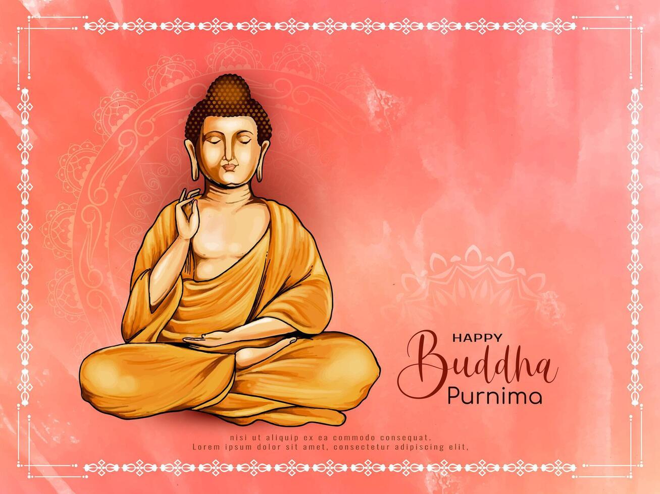 Happy Buddha Purnima Indian religious festival decorative background vector