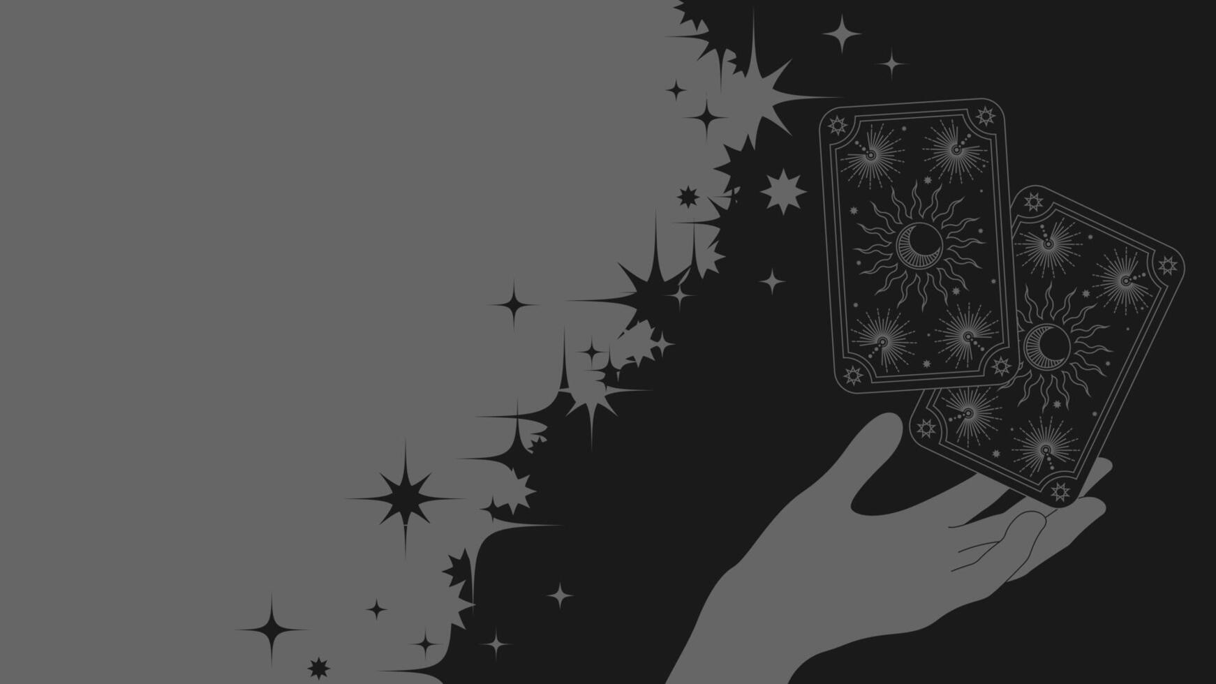 Banner with Tarot Cards and Space for Copy. Layout for Divination, Astrology, Zodiac, Illustration vector