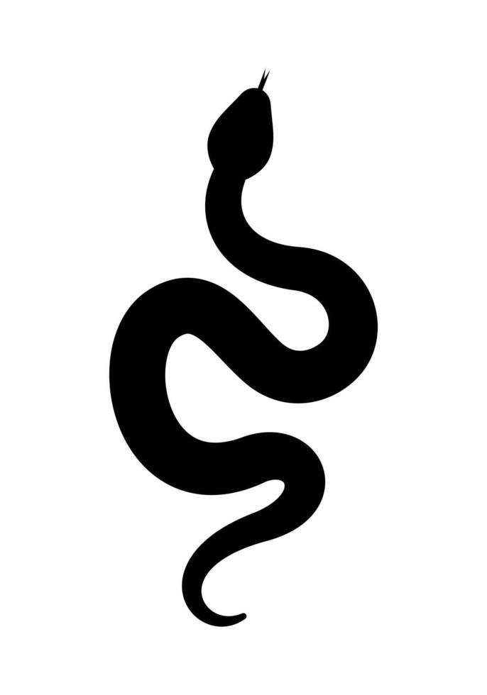 Black Snake Silhouette, Isolated Symbol, Illustration vector