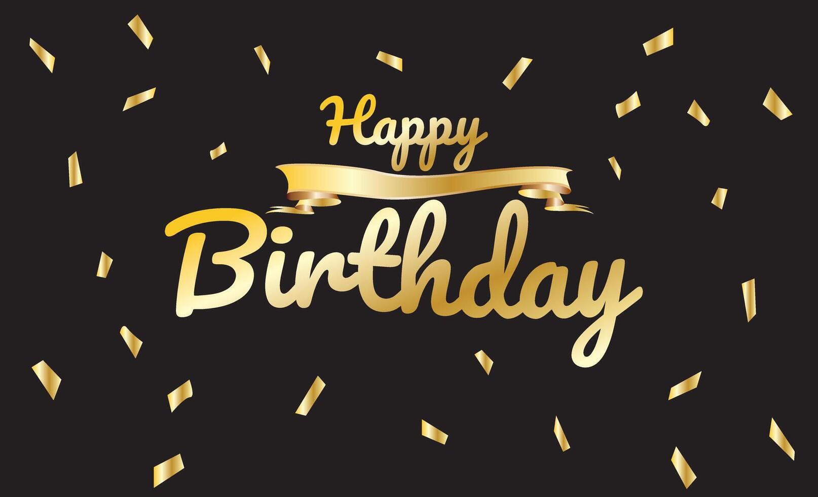 Happy Birthday lettering with modern hand writing calligraphic with gold vector