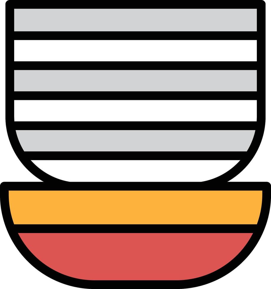 Stacked plates icon illustration in line style vector