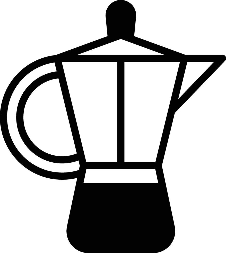 Hot water kettle for making coffee icon illustration in line style vector