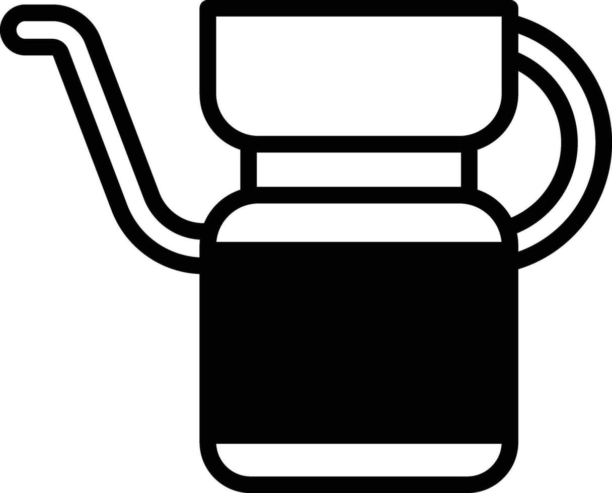 Hot water kettle for making coffee icon illustration in line style vector