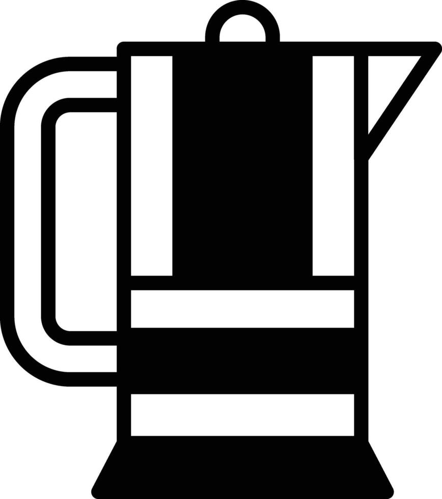 Hot water kettle for making coffee icon illustration in line style vector