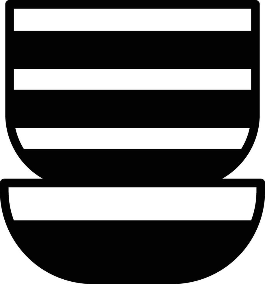 Stacked plates icon illustration in line style vector