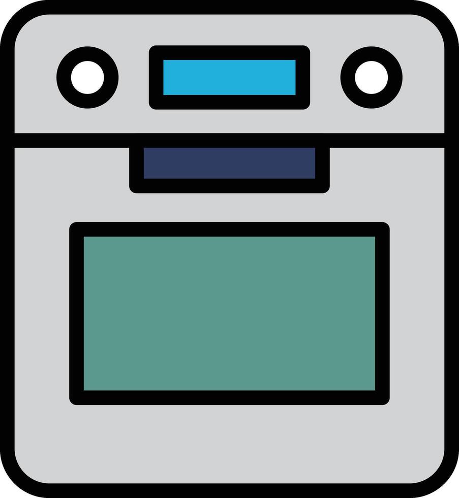 Oven for cooking icon illustration in line style vector