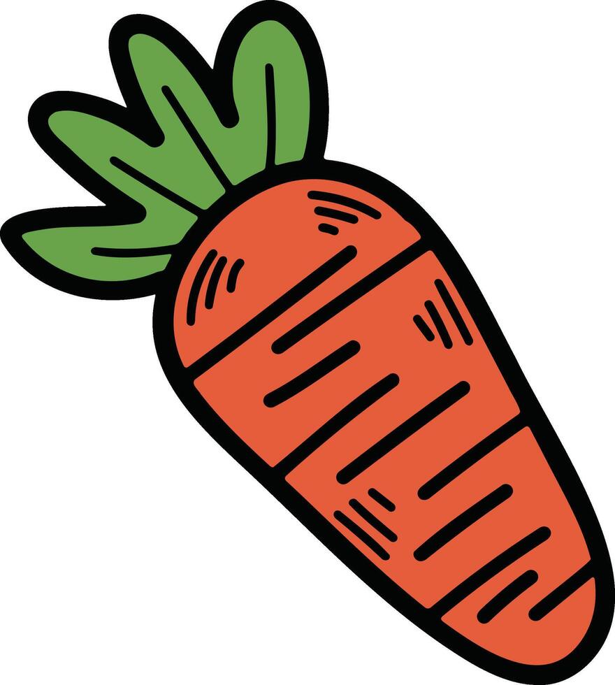 carrot Hand drawn illustrations in line art style vector