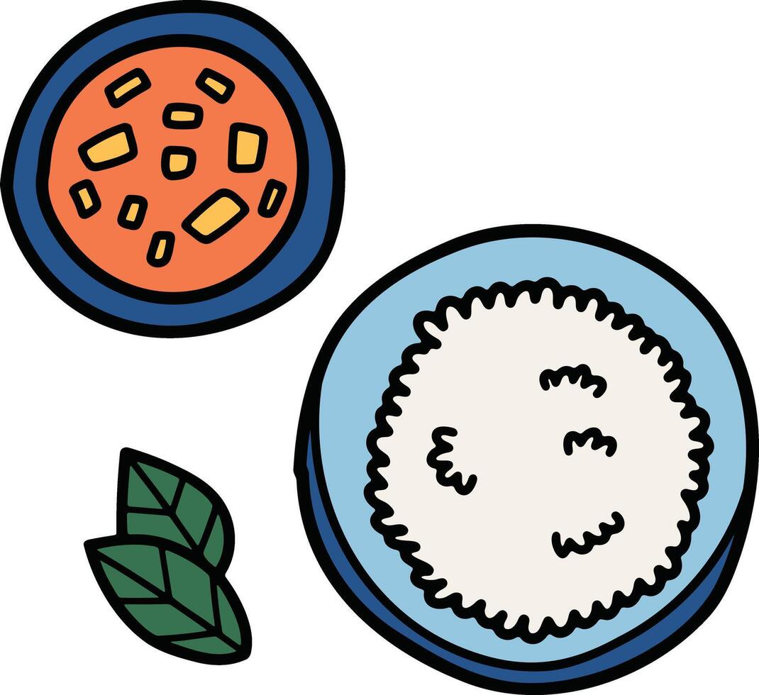 Delicious Thai food Hand drawn in line style vector