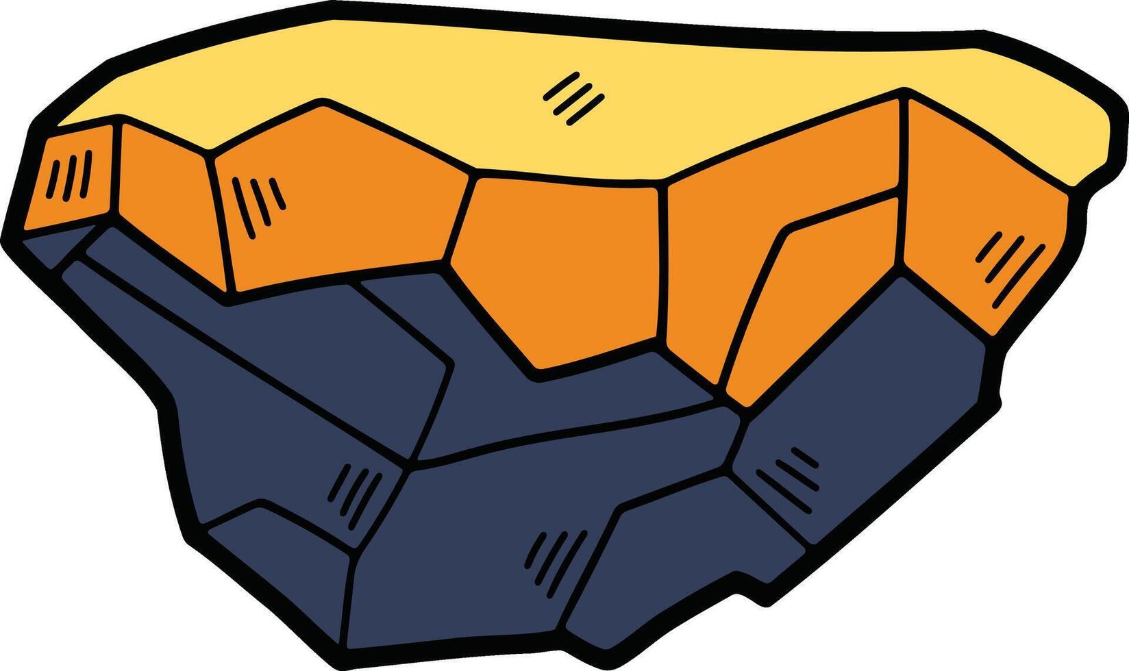 Hand drawn illustrations of rocks and minerals in line art style. vector