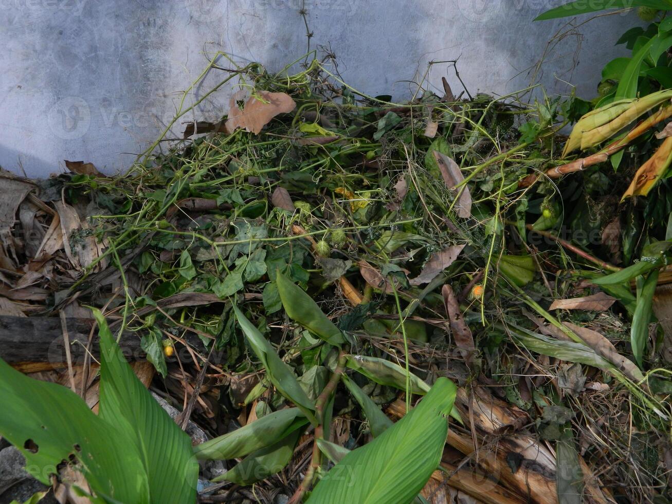 Waste that can damage the environment is often found in urban areas with poor waste management photo