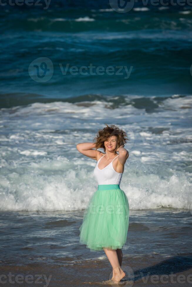 Beautiful girl posing on the beach. Gold Coast, Australia, Queensland photo