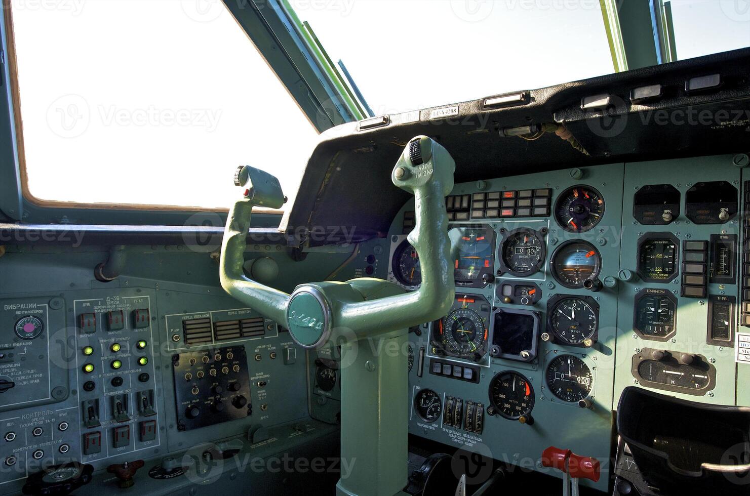pilot cockpit in an VIP commercial airplane photo