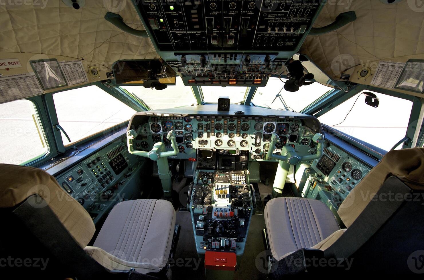 pilot cockpit in an VIP commercial airplane photo