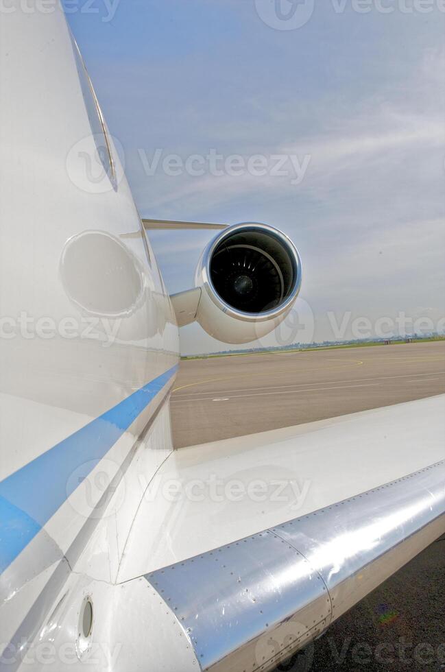 business plane parked at the airport photo