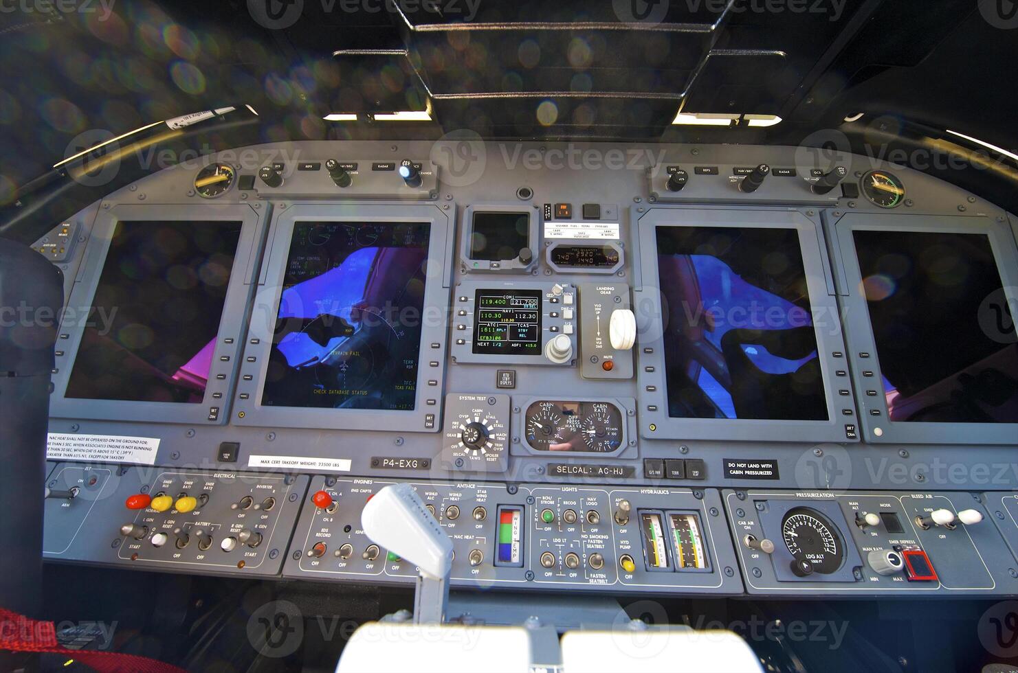 pilot cockpit in an VIP commercial airplane photo