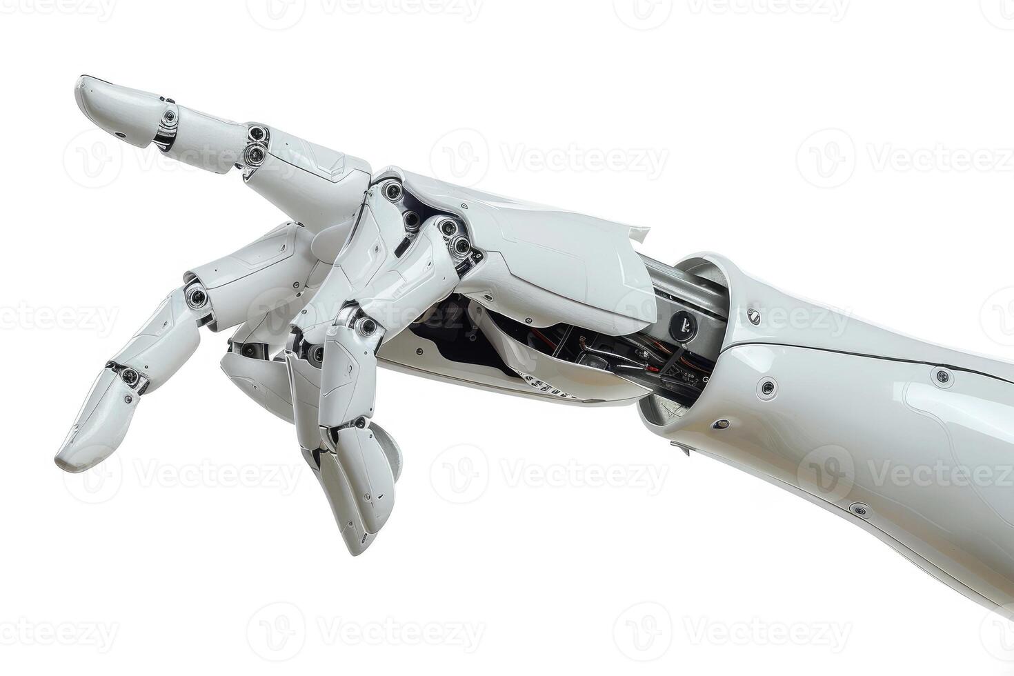 Close-up of a robotic hand with articulated fingers, symbolizing technology and innovation photo
