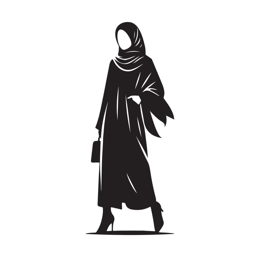 hijab style fashion illustration design silhouette style vector