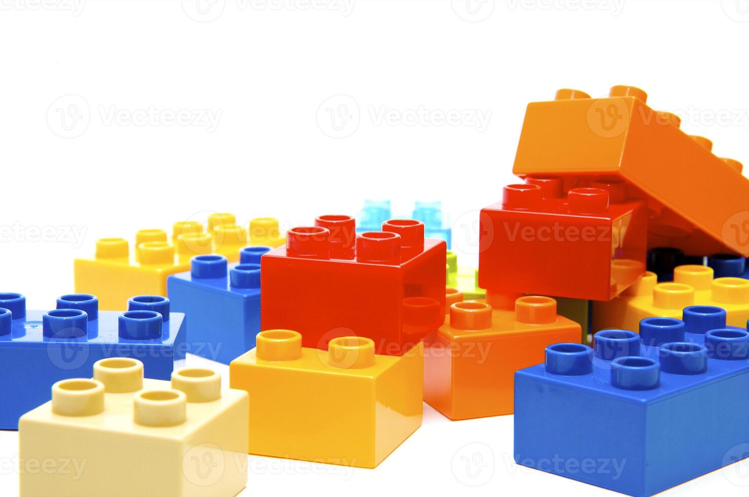 Plastic elements blocks for the designer photo