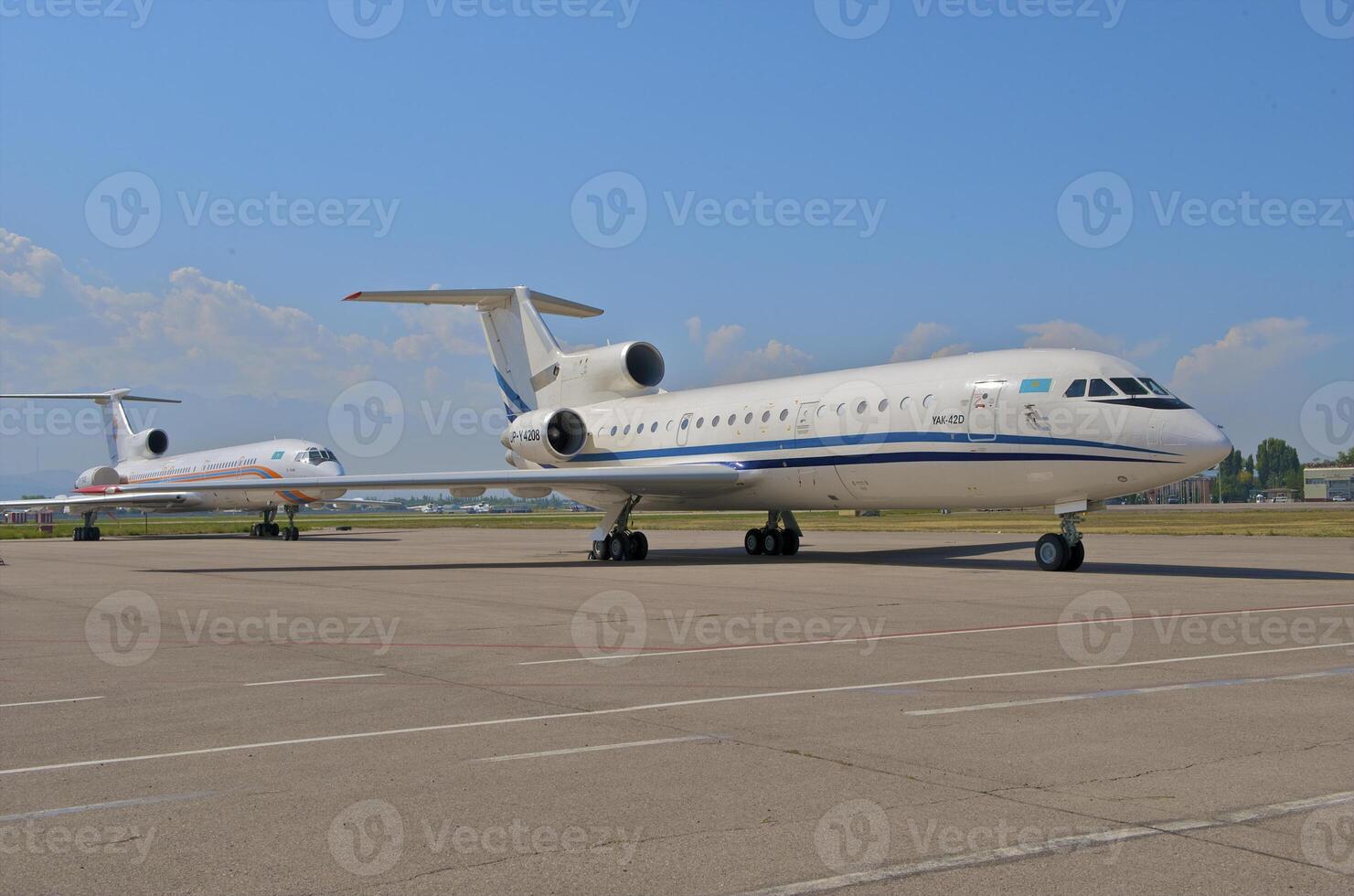 business plane parked at the airport photo