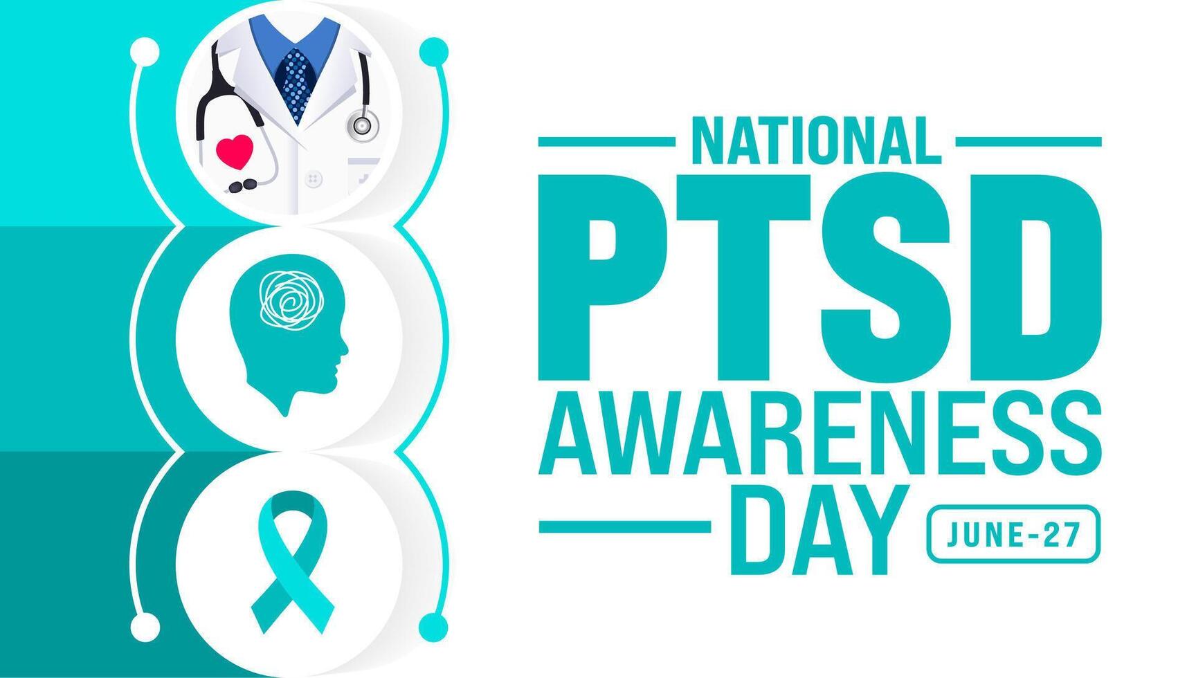 June is National ptsd awareness day background template. Holiday concept. use to background, banner, placard, card, and poster design template with text inscription and standard color. vector