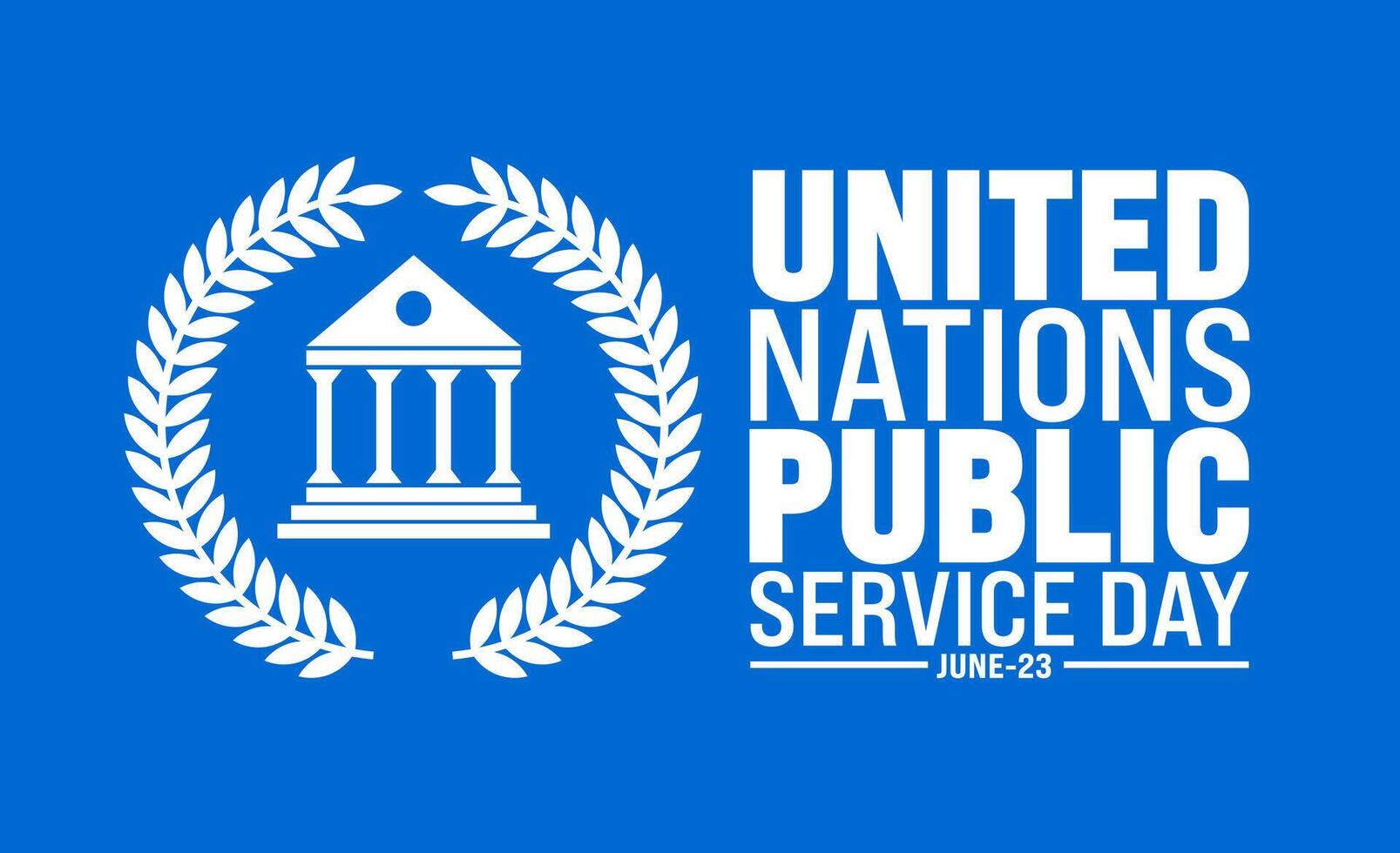23 June is United Nations Public Service Day background design template. Holiday concept. use to background, banner, placard, card, and poster design template with text inscription and standard color. vector