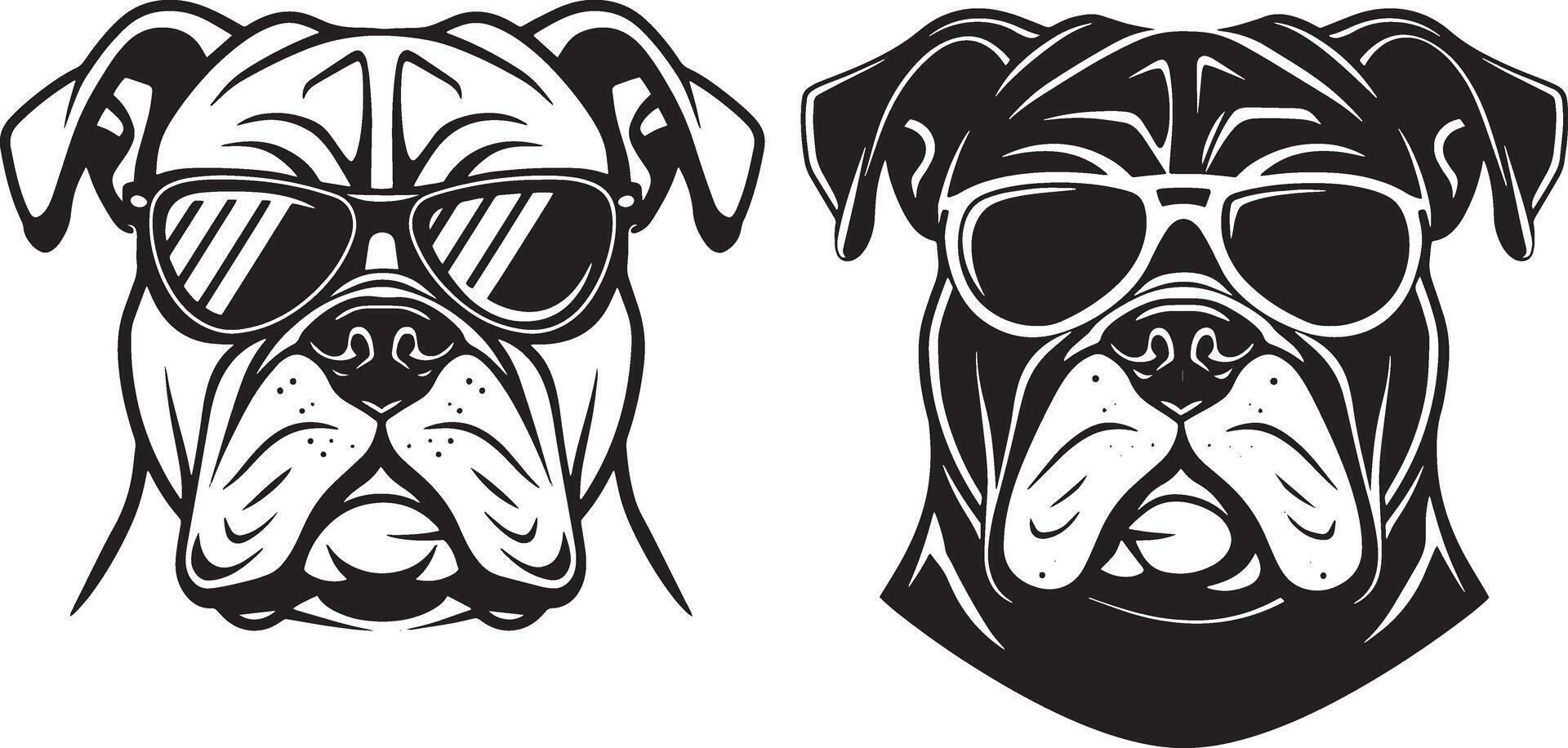 Bulldog silhouette illustration vector