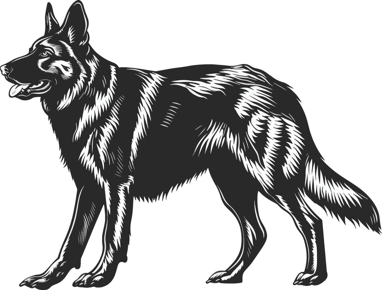 German Shepherd silhouette vector