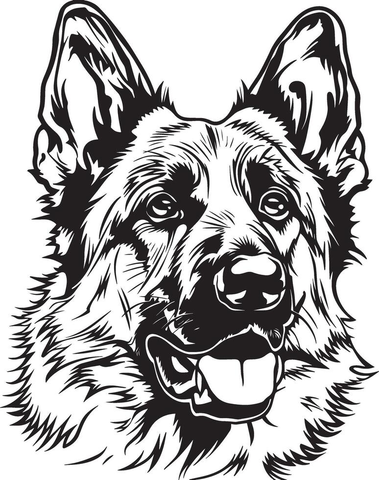 German Shepherd silhouette vector