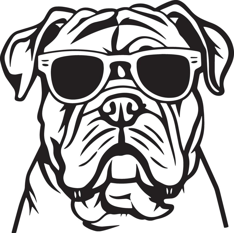 Bulldog silhouette illustration vector