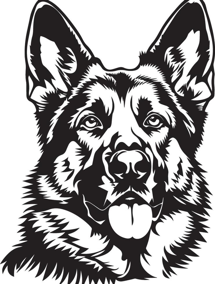 German Shepherd silhouette vector