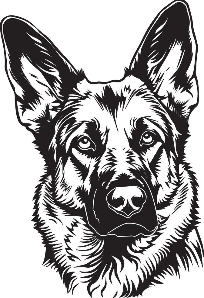 German Shepherd silhouette vector