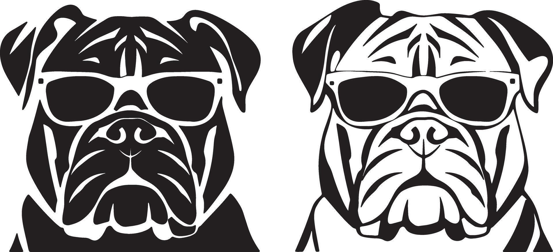 Bulldog silhouette illustration vector