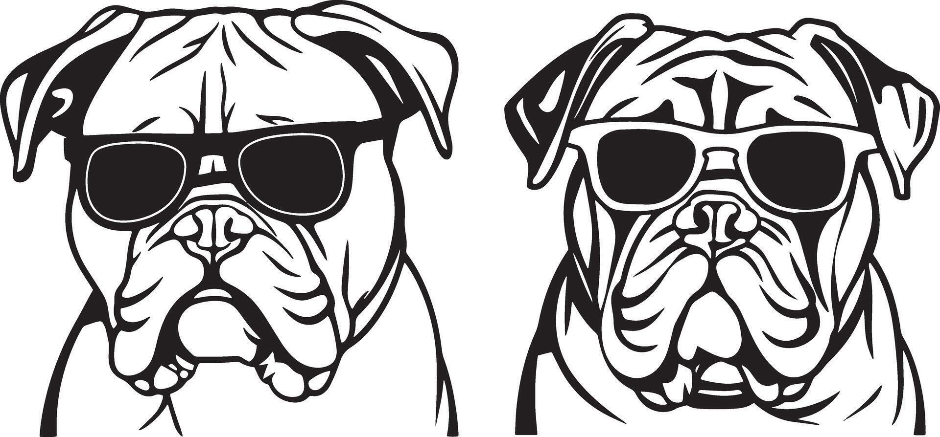 Bulldog silhouette illustration vector