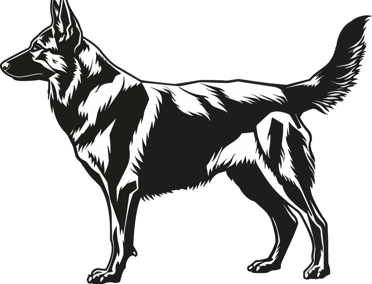 German Shepherd silhouette vector
