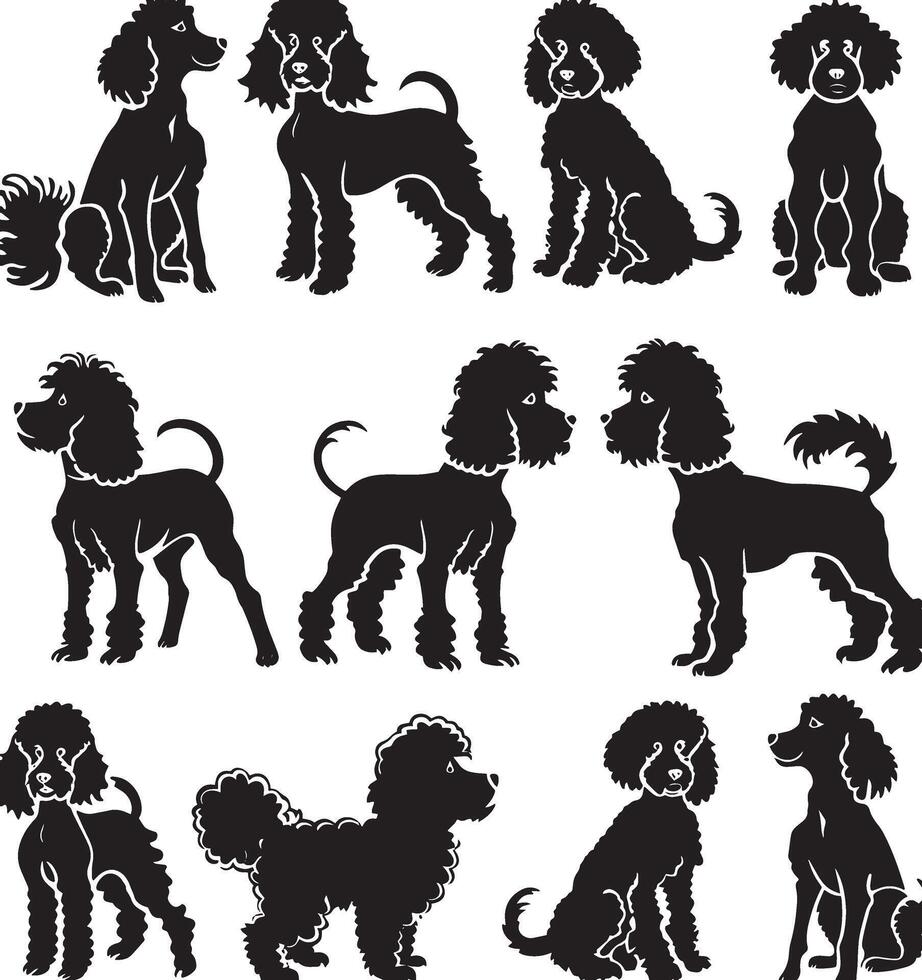poodle silhouette vecto vector